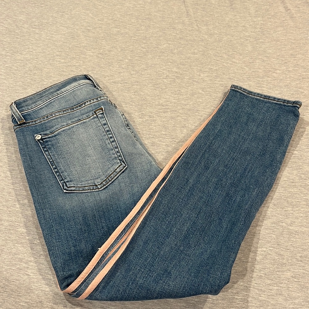 7 Seven for all Mankind skinny jeans with pink stripe size 27 ankle length